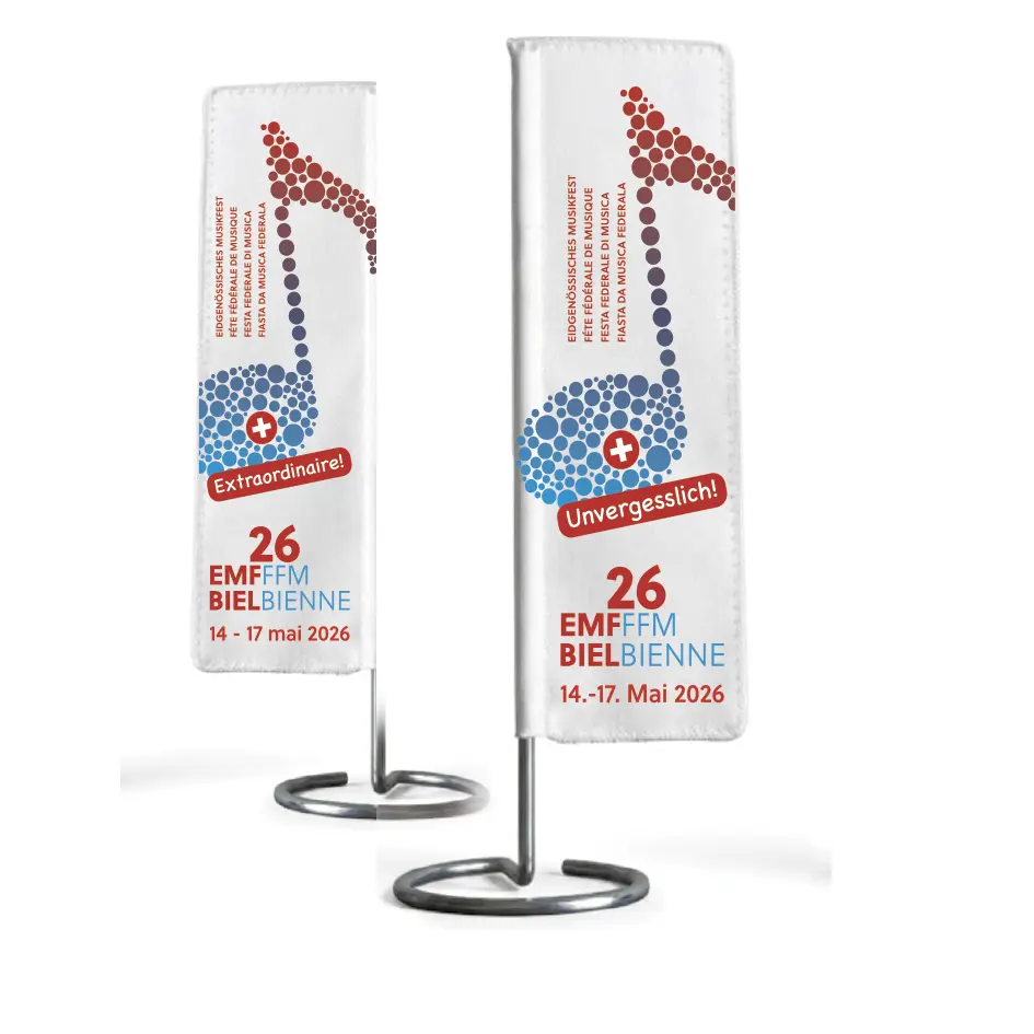 Mini drapeaux FFM26 FR/DE / 9 x 27 cm