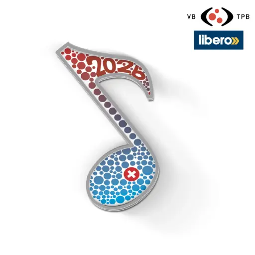 [3722.0000/D100] Pin della Festa Argento FFM26 / Autorizza l’uso gratuito della zona 300 dei trasporti pubblici di Bienne TPB dal 14 al 17 maggio 2026.