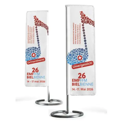 Mini drapeaux FFM26 FR/DE / 9 x 27 cm